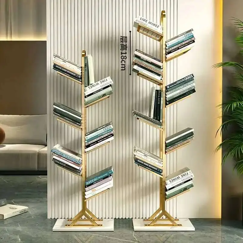 خزائن الكتب الجمالية الفاخرة الاسكندنافية لتخزين الأرضية، منظم رف الكتب النحيف، أثاث عصري من Estaneria الأوروبي #5