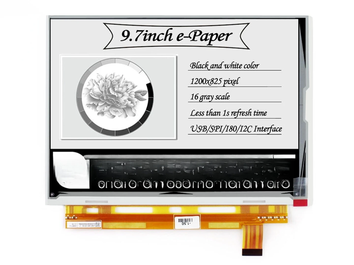 For Two-Color 9.7inch E-Ink Display e-Paper Screen 1200x825 Raspberry Pi
