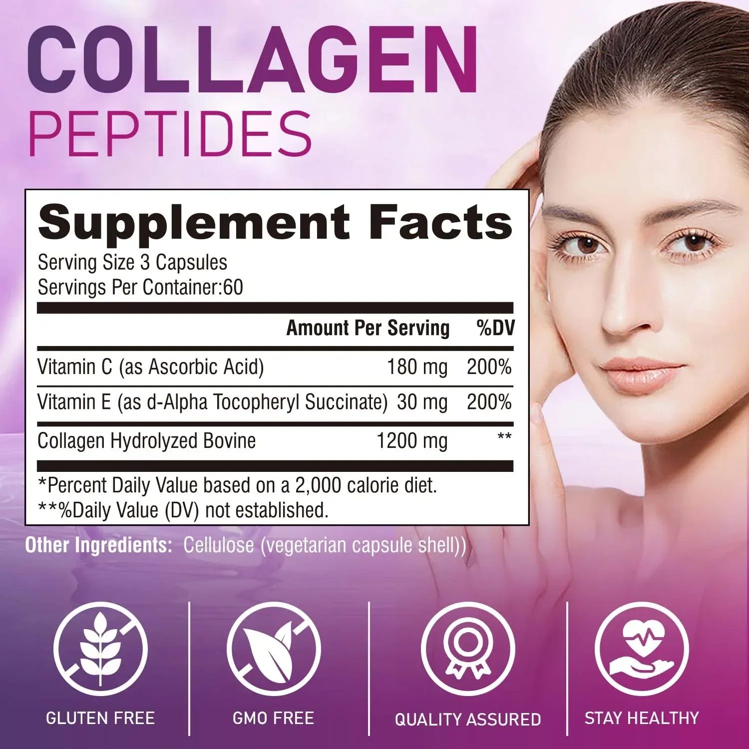 Collagen Peptides - Brightens Skin Tone, Beauty Whitening, Enhances Skin Firmness, Non-GMO