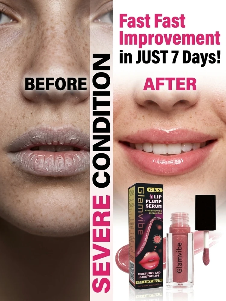 Comfort Lip Plumping Liquid Serum, Lock Moisture for Lip Skin, Alleviate Dry‑Tight Lip Feeling, Help Get Attractive Full‑Shaped Lip Look, Skin‑Friendly Formula for Women Daily Lip Cosmetic Maintenance