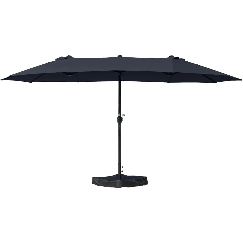 

Butterfly 14' Outdoor Patio Double-Sided Aluminum Umbrella with Crank and Base