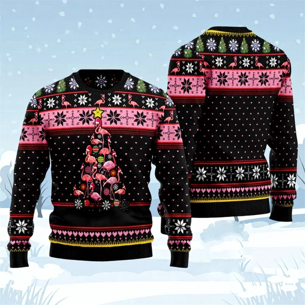 Ugly Christmas Sweater Women Funny Santa Claus Graphic Print Winter Warm Pullover Casual Loose Fit Holiday Sweatshirt