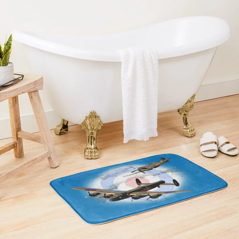 

SPITFIRE AND LANCASTER aircraft Bath Mat Things For Bathroom Non Slip Carpet Mat