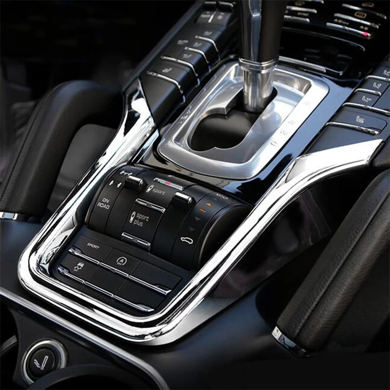 Car Inner Center Console Gear Shift Box Sequins Cover Trim strip 3D sticker for Porsche Cayenne 2011-17 Car-Styling Accessories