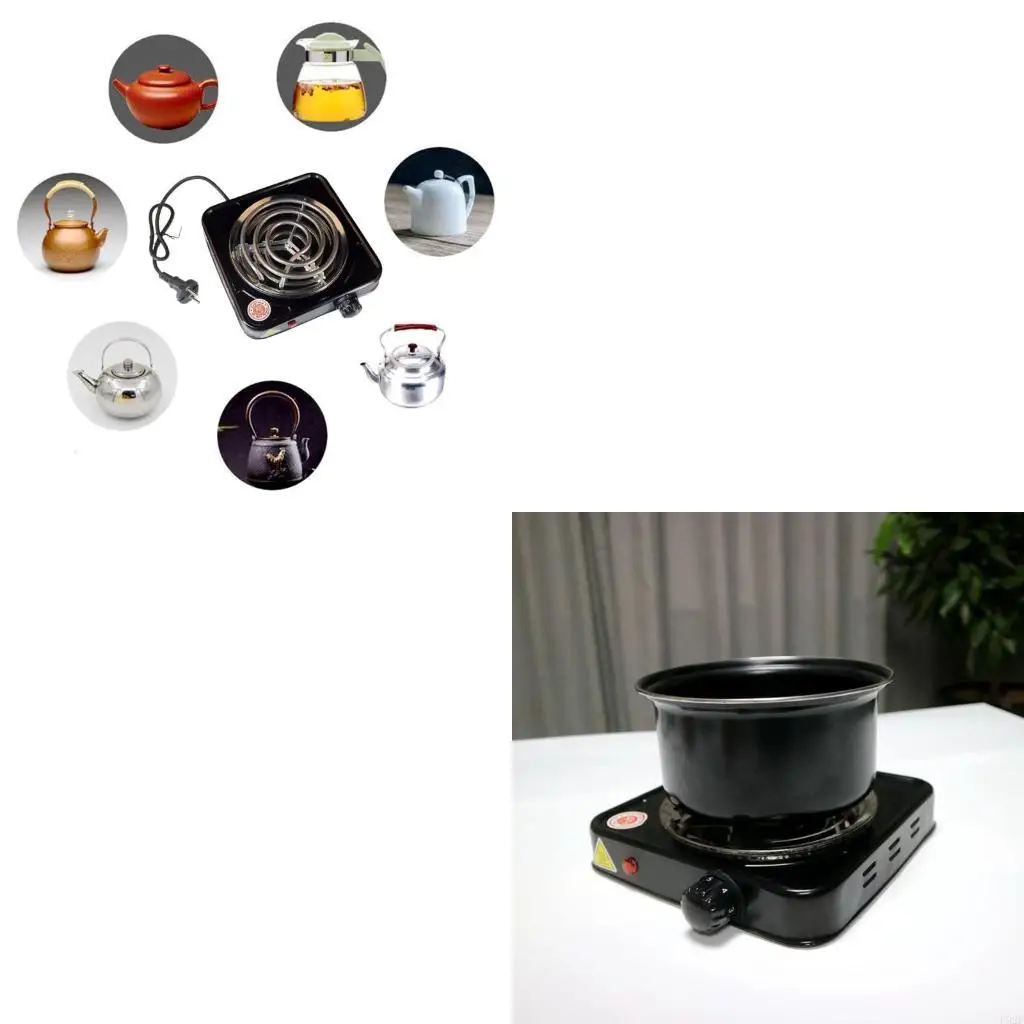 F92F Stove Coffee Tea Heater Plate Multi-Function Electric Stove Electric Silver Black 110-220V EU Plug