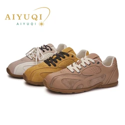 AIYUQI 2024 nuove donne scarpe da allenamento tedesche scarpe da ginnastica piatte stringate moda donna antiscivolo scarpe da corsa casual per le donne