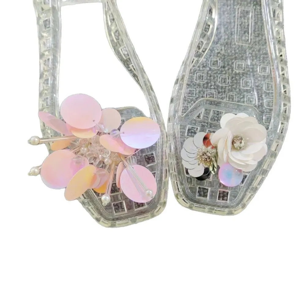 PVC Material Shoe Charms Transparent String Seaweed Bead Shoe Buckle Detachable Hole Design Bead Chain Fashion Accessories