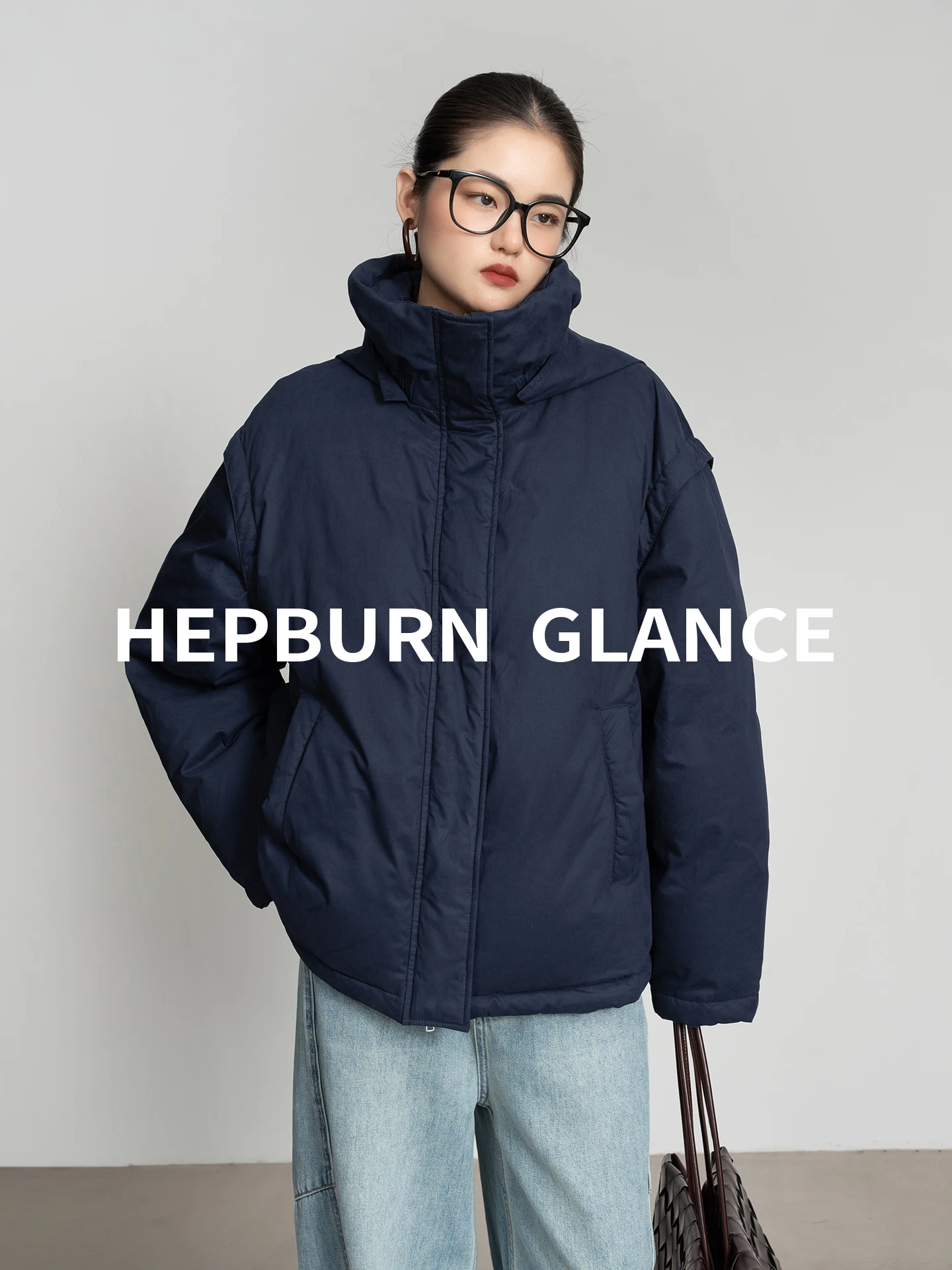 

Hidden Hat Collar 90 White Du down Jaet Women's Mid-Length Loose Warm Outerwear Casual Sle Thiened Long Sve Zipper