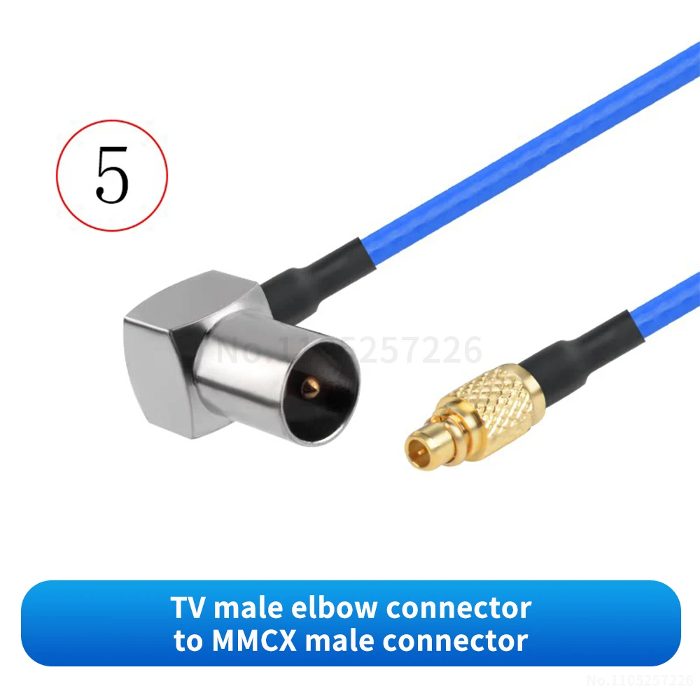 TV to MMCX Male/Female Adapter (Ultra-flexible RG316 blue RF adapter cable) TV to MMCX signal extension cable (1 pcs)