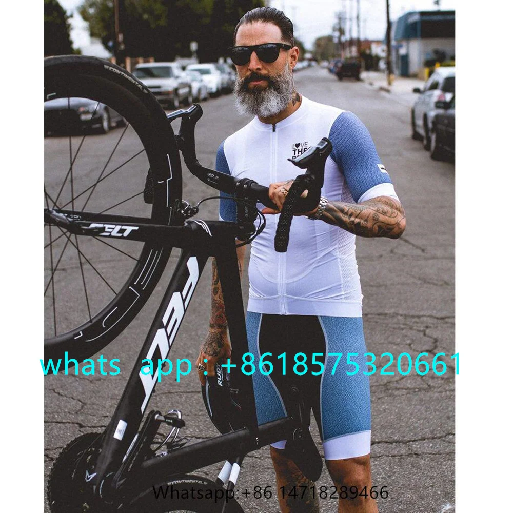 Love The Pain Summer Bicycle Suit Men Cycling Jersey 9D Bib Set Customize Ropa Ciclismo Bicycle Wear Clothing Maillot Culotte view 3