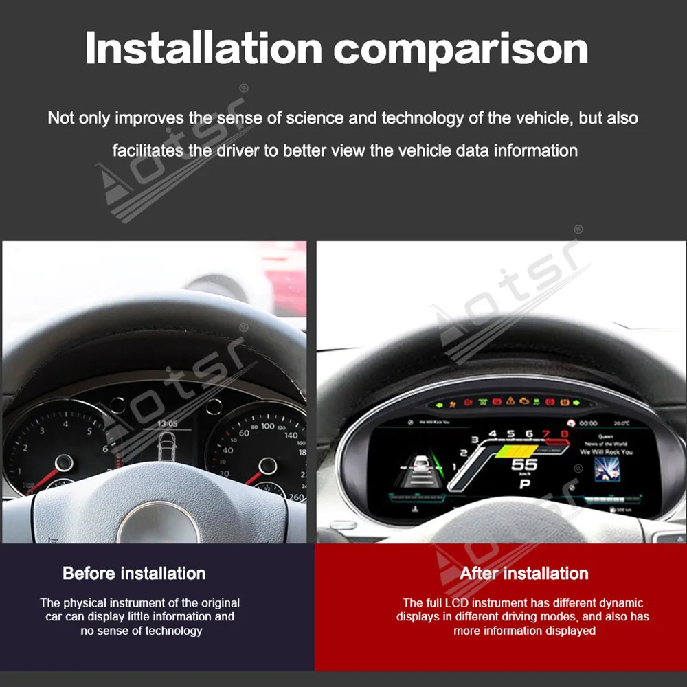 For VW CC Magotan B7 Passat 2012~2016 Speed Meter Car LCD Cluster Instrument Panel Multimedia Player Dashboard Modification