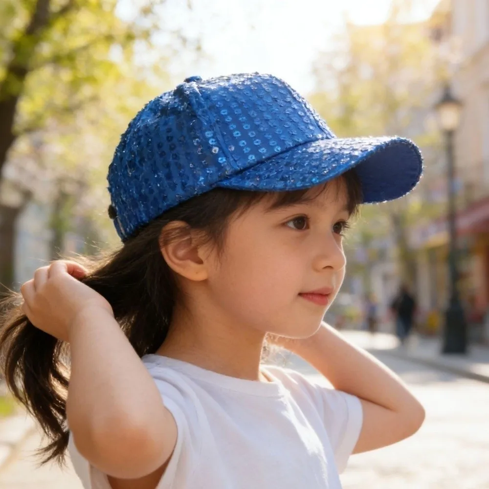 Simple Sequin Sequins Baseball Cap Shiny Punk Sun Cap Brilliant Performance Glitter Peaked Cap Birthday
