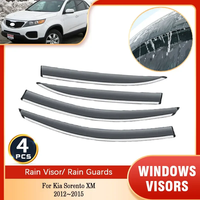 

Rain Sunshade Window Visor For Kia Sorento XM 2012~2015 Windshield Deflectors Protective Auto Accessories Side Window Vent visor