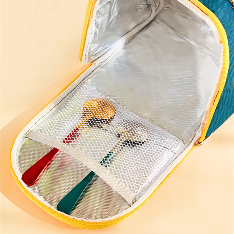 Borsa per il pranzo isolata con orsetto carino con cerniera borsa termica per il pranzo borsa per la colazione contenitore portatile per la cena da viaggio per Picnic per bambini della scuola