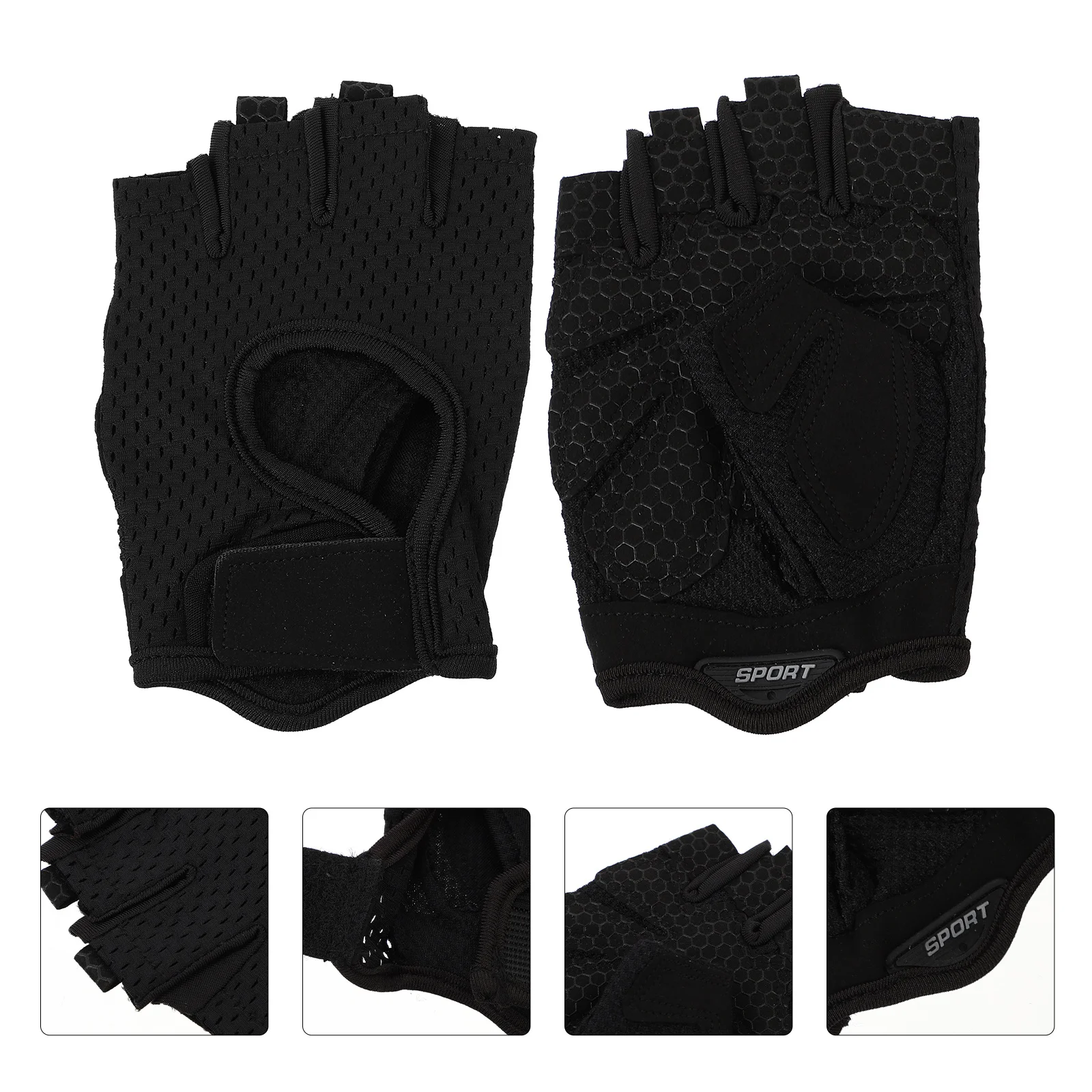 

1Pair Outdoor Sports Half-Finger Gloves Breathable Anti-Slip Shock-Absorbing Cycling Gloves for Riding Hiking Mountain Climbing