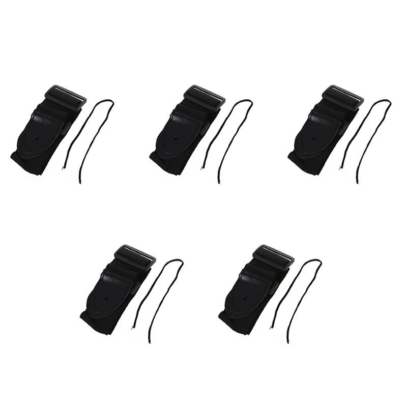 5X Adjustable Guitar Strap Band Acoustic Electric 132 X 6Cm Black