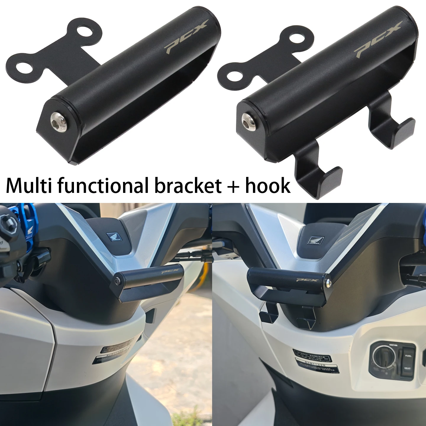 

For Honda PCX160 2025 2026 PCX 160 Accessories Phone Navigation Stand Handle Extension Rod Helmet Hook Luggage Bag Hook