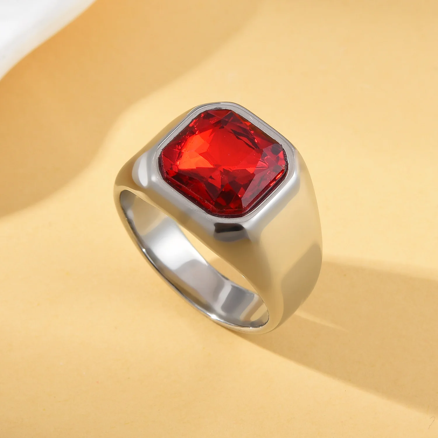 R3121 Men's High Quality 316LStainless Steel Multiple Gemstone Styles Onyx Rings
