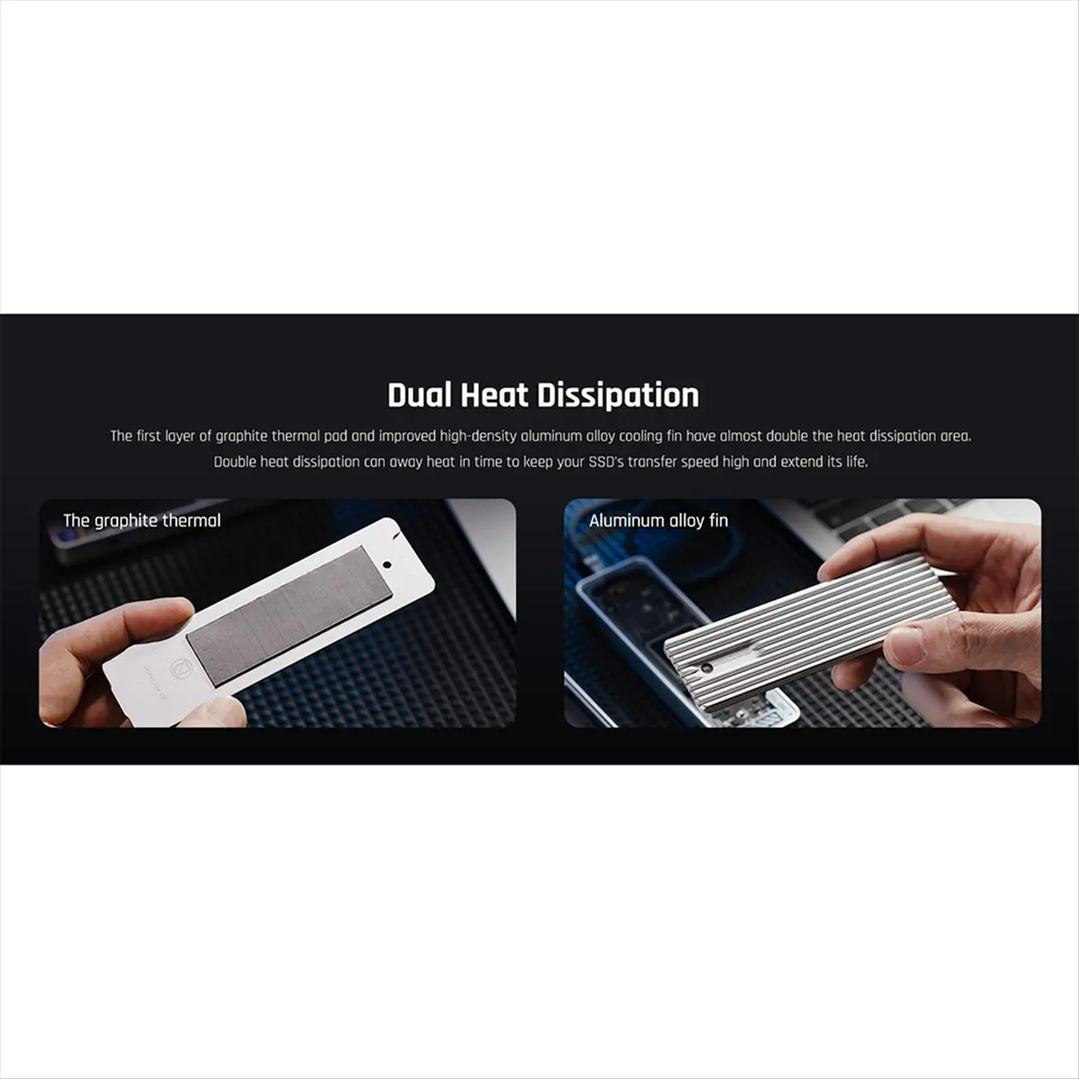 ^&*Summer sale- Smart 2280 M.2 NVMe SSD Enclosure Cyber Design Explorer Edition with LCD Display Max 10GBps Type-C Silver