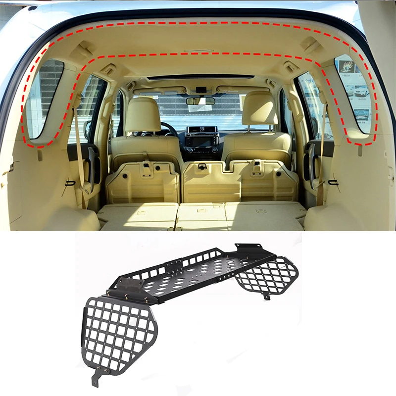 

Car Rear Trunk Roof Luggage Storage Rack Expansion Organizer Shelf For Toyota Land Cruiser Prado 2010-2023 Interior Accessories