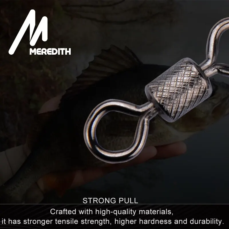 MEREDITH-rodamientos giratorios de pesca, accesorios de pesca de carpa, 50 unids/lote