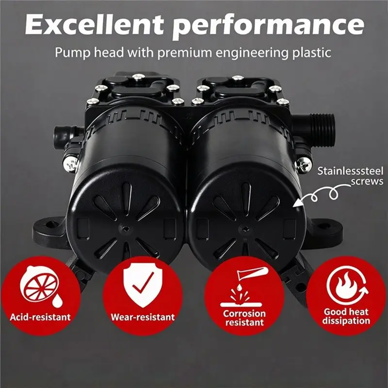 Hot Sale-12V Dual-Core Electric Sprayer Pump Dual Motor Auto On/Off Pressure Switch Water Pump For Agricultural Garden Irrigatio