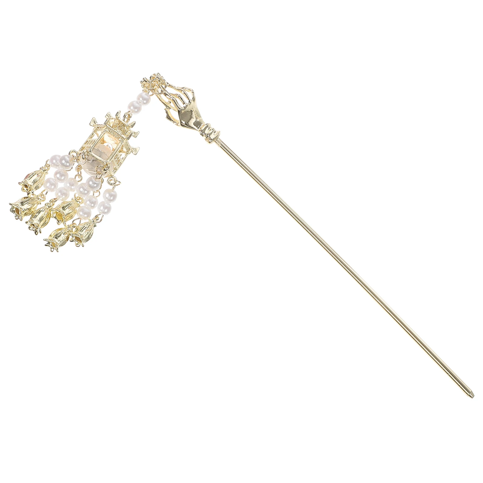 

Glowing Lotus Hairpin Elegant Alloy Metal Chinese Style Tassel Stick For Women Chignon Bun Holder Long Hair Pins Vintage Jewelry