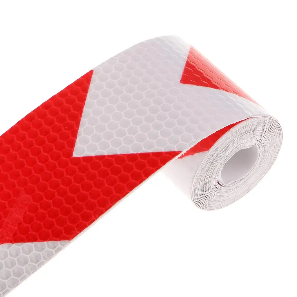 3 Meter reflektierender Sicherheitsbandaufkleber mit Warnung für LKWs, Autos, Rot mit Weiß