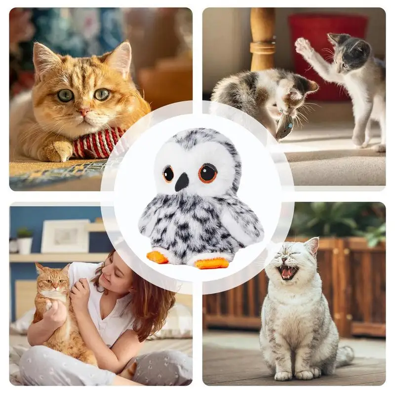 Interactive Cat Plush Toys For Indoor Cats Automatic Flapping Bird Cat Toy USB Rechargeable Electronic Cat Enrichment Toys