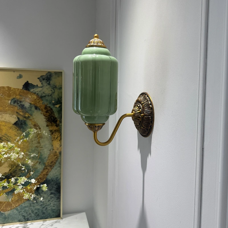 SANDYHA French Retro Wall Lamp Cream Style Bathroom Mirror Headlight LED Lighting Fixture For Bedroom Shower Corridor Home Decor