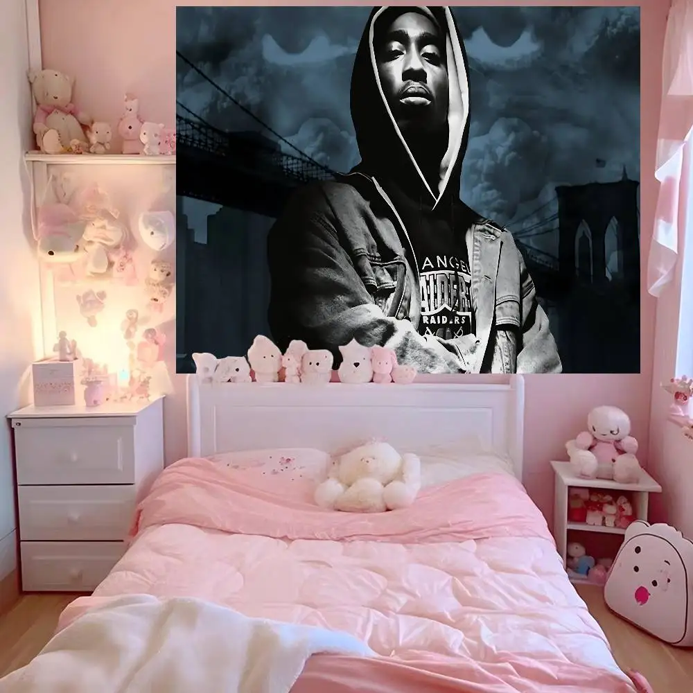 Famous Rapper 2PAC Tupac Star DIY Wall Tapestry for Living Room Home Dorm Decor Wall Art Decor