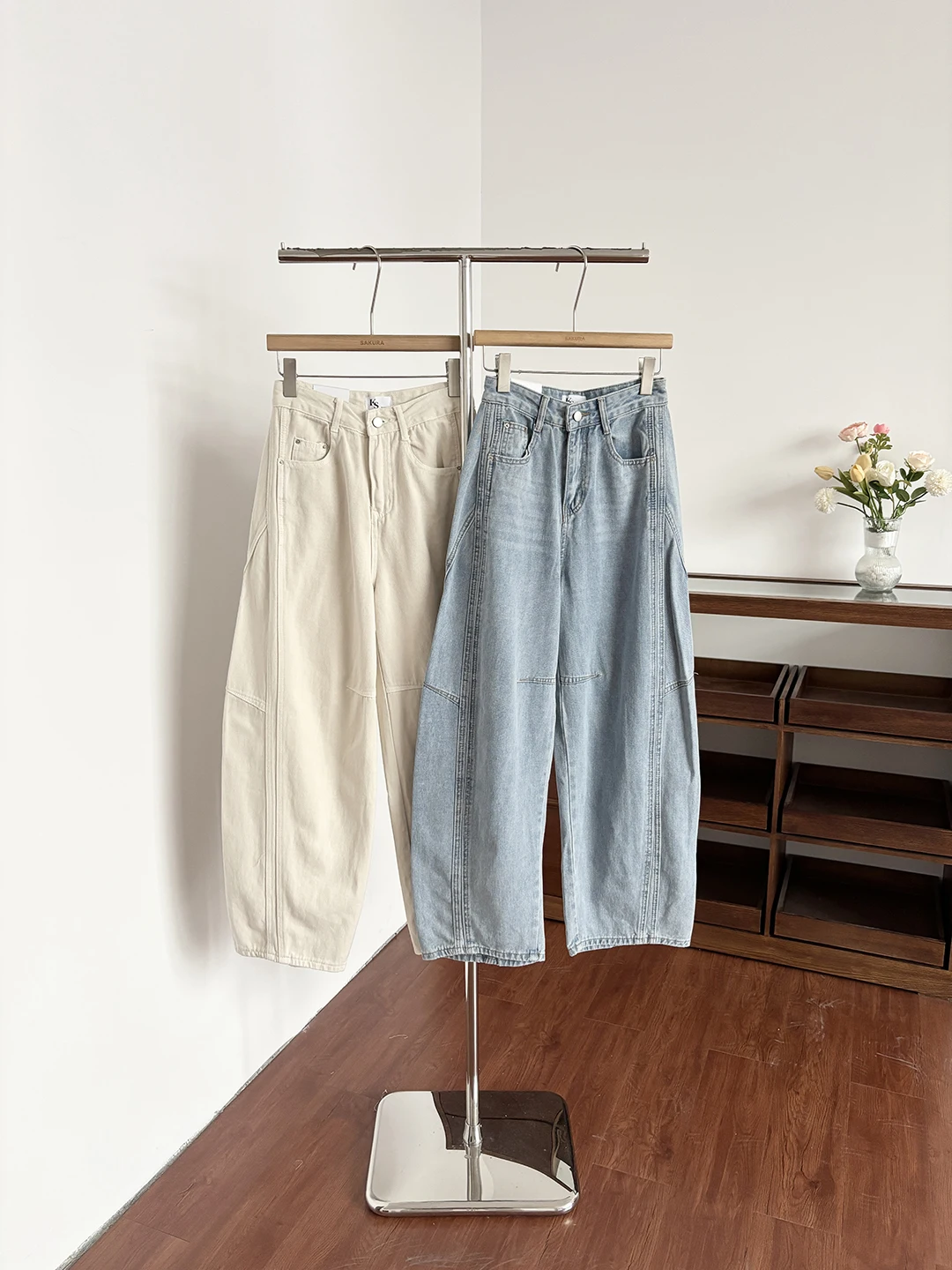 

Джинсы с изогнутым кроем Premium Feel для женщин, весна-лето, новый корейский стиль, универсальные, стройнящие, верхняя одежда, длинные брюки-харлан