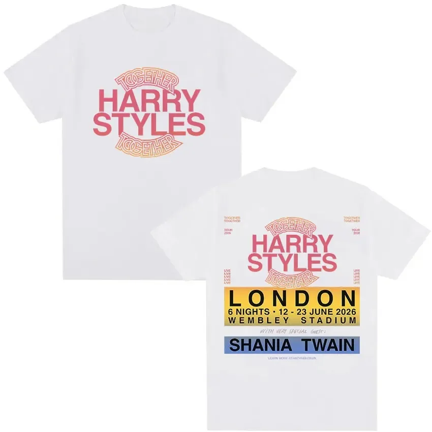 Harry Styles Together 2026 Tour Graphic T-Shirt Men's Fashion Short Sleeve Tee Unisex High Quality Fashion T-Shirt