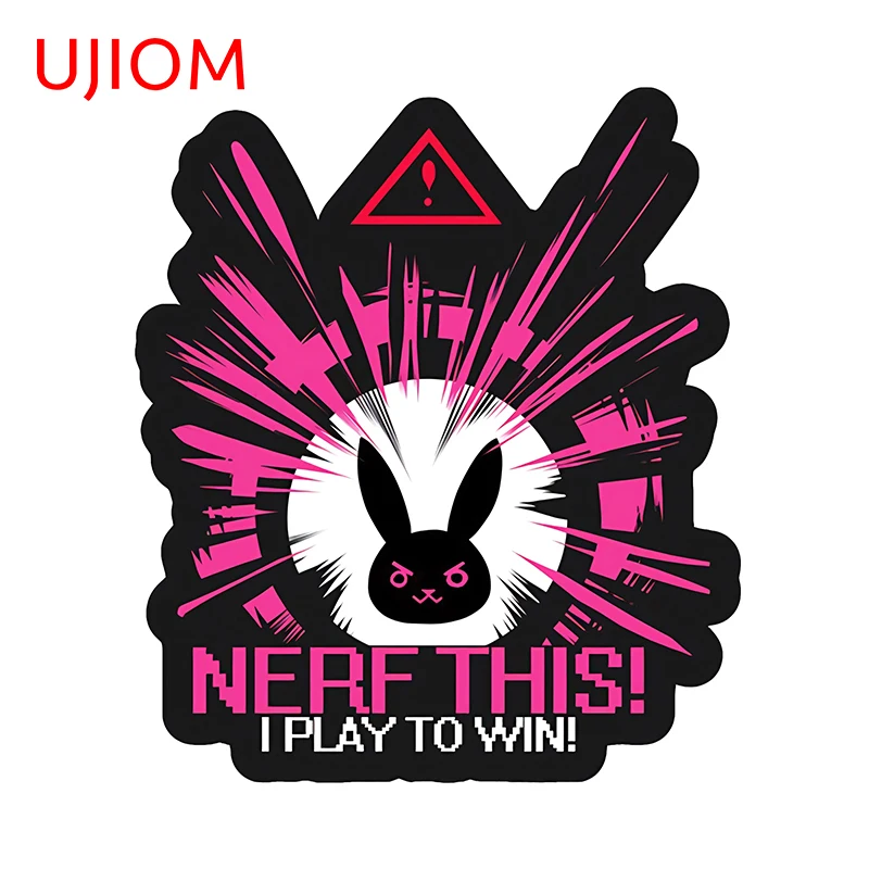 UJIOM 13cm × 11.3cm Overwatch Nerfthis Fashion Wall Stickers Creative Funny Game Room Decals Adhesive Air Conditioner Decor