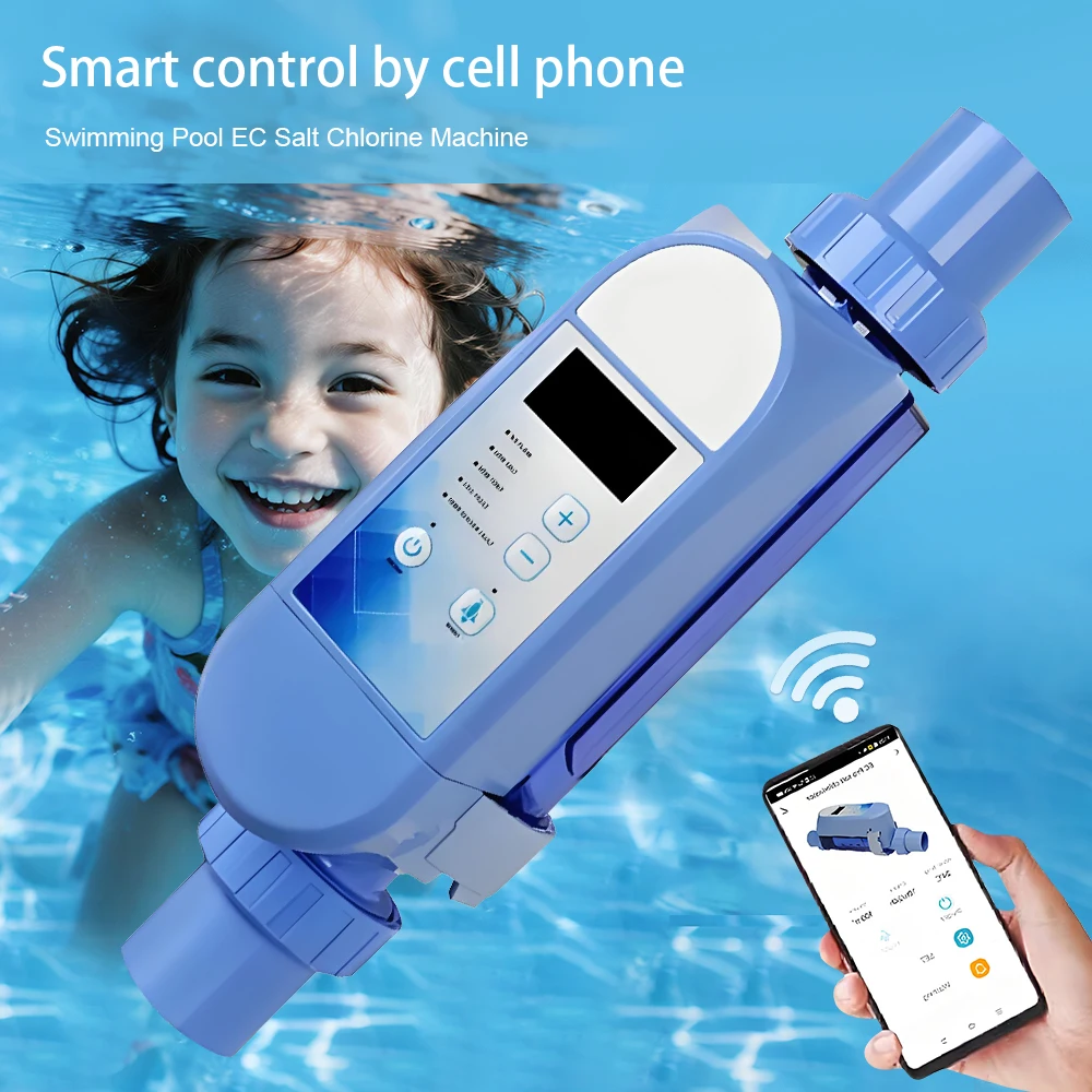 

Электрический генератор хлора в соли, безопасный стерилизатор для электролиза соли и хлора с умной панелью серии Pro & Plus для бассейна