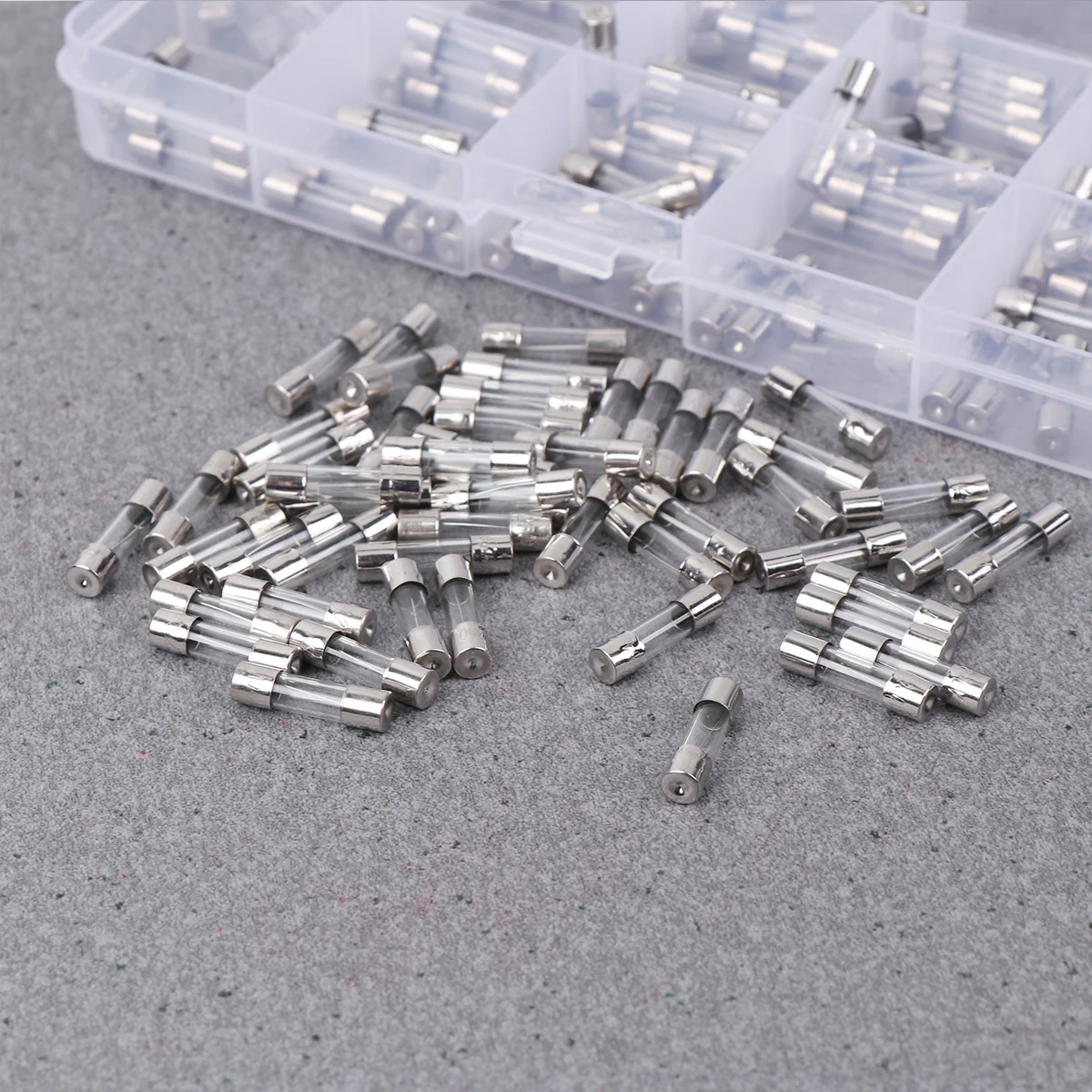 

150pcs 5X20Mm Glass Fuses 250V 0.1A-20A Assorted Kit Car Household Appliances Automotive Fuse Tubes Clear Storage Box