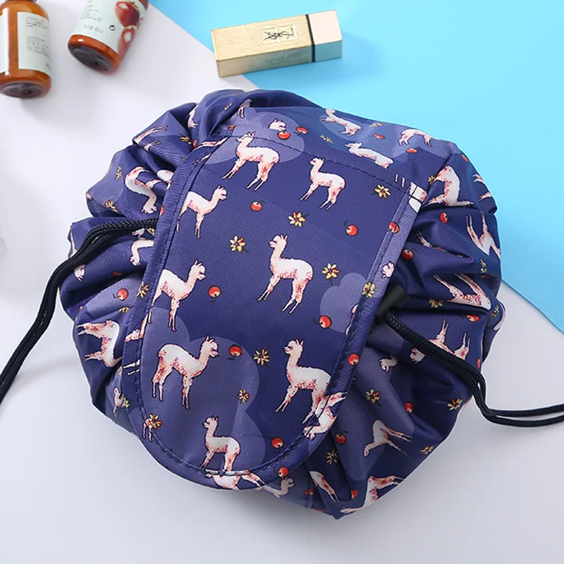 Cute Polyester Large Capacity Cosmetic Case Makeup Drawstring Storage Bag Women Jewelry Tote Rope Pouch String Bags Organizer