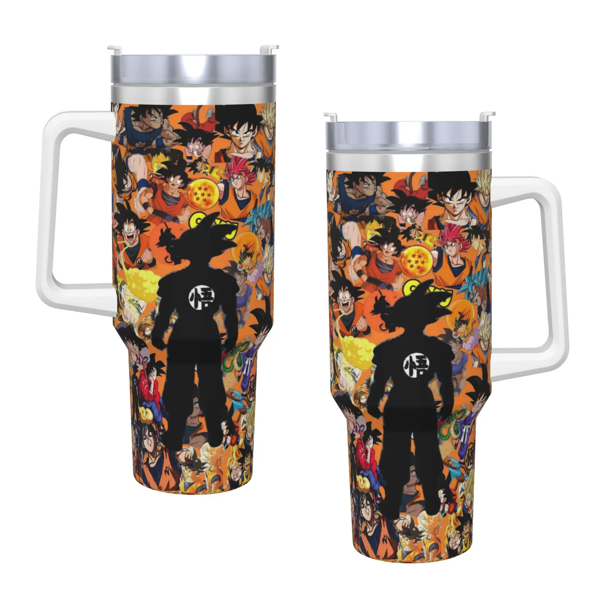 Stainless Steel Tumbler D-Dragons Ball Anime Mugs Cup With Straws  Beach Cold and Hot Water Bottle Portable 40oz Thermal Mug