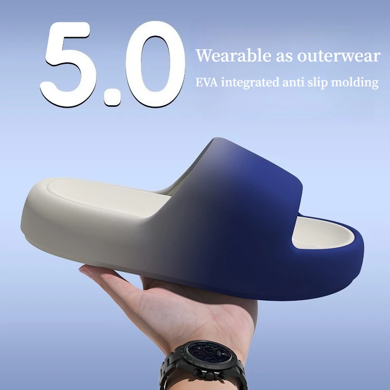New slippers women's men's slippers home indoor bathroom bathing EVA thick bottom heightening outer wear sandals