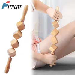 Wood Therapy Massage Roller Stick, Wooden Anti Cellulite Massager, Lymphatic Drainage Tool, Maderoterapia Colombiana Pain Relief