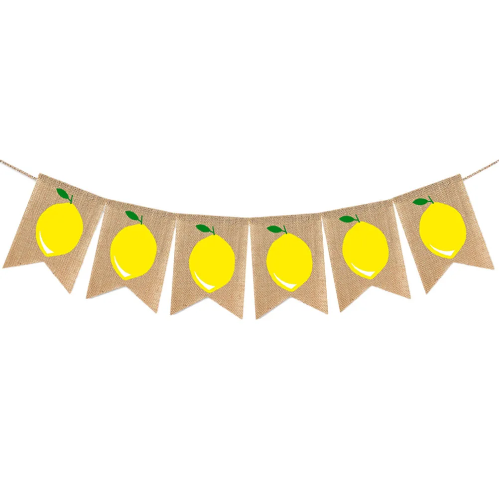 

Lemon Themed Decoration Garland Decoration Banner Hanging Garland Pull Flag Burlap Swallowtail Birthday Summer