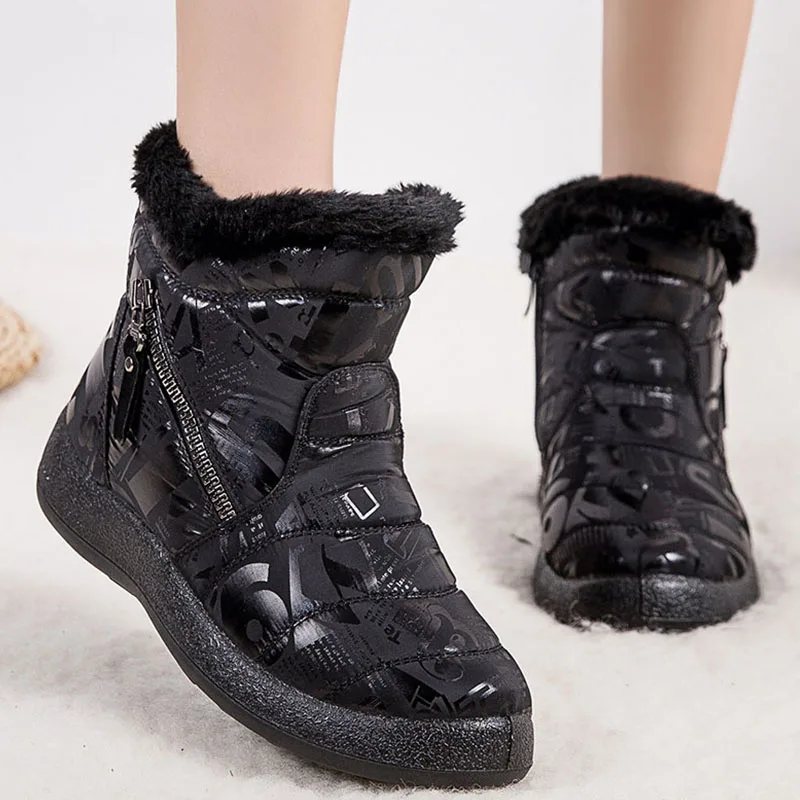 Snow Boots Women Casual Boots Ladies Waterproof Ladies Shoes Keep Warm Shoes Woman Fur Platform Botas Mujer Winter Footwear