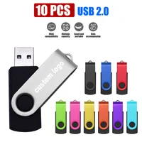 10 unids/lote USB 2,0 unidad Flash USB tarjeta de memoria Flash 32GB Pendrive 64GB USB Stick 4GB 8GB 16GB memoria Stick U disco logotipo gratis
