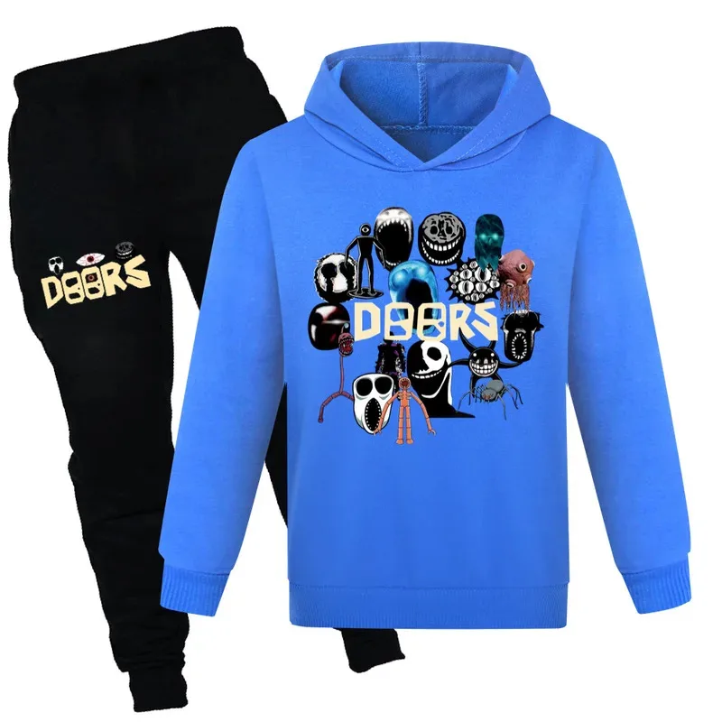 أبواب أزياء الأطفال ملابس هوديس + السراويل بلوزات الفتيان الفتيات ربيع الخريف الهيب هوب هودي الاطفال طويلة الأكمام بلايز عادية