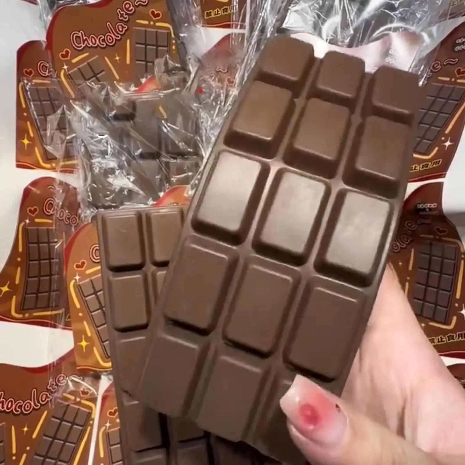 Juguete Antiestrés de Chocolate, Squishy de Barra de Chocolate, Juguete de Compresión de Chocolate Blanco de Ascenso Lento, Bola Antiestrés de Chocolate