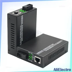 1000/100Mbps  Optical Gigabit Media Converter Ethernet RJ45 Mode Single Fiber TX RX SC Port External Power Supply