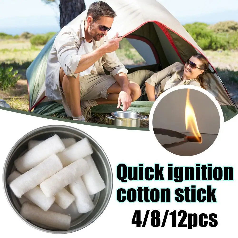 Outdoor Camping Paraffin Swab Survival Fire Starting Starter Tool Cord Gear Rope Fire Kit Waxbraided Natural Tinder Camping