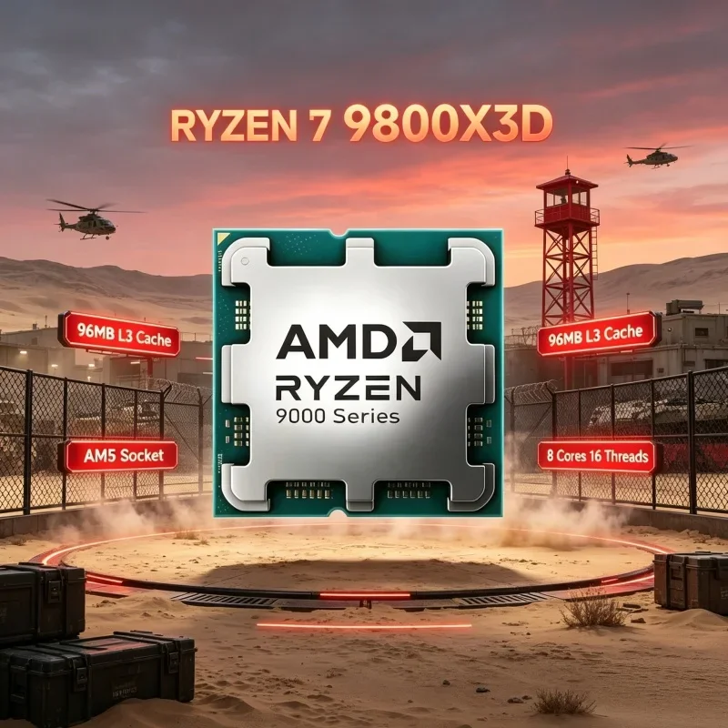 AMD Ryzen7 9800X3D 8-Core 16-Thread Desktop Processor Socket AM5 96MB L3 Cache For Gaming PC Assembly