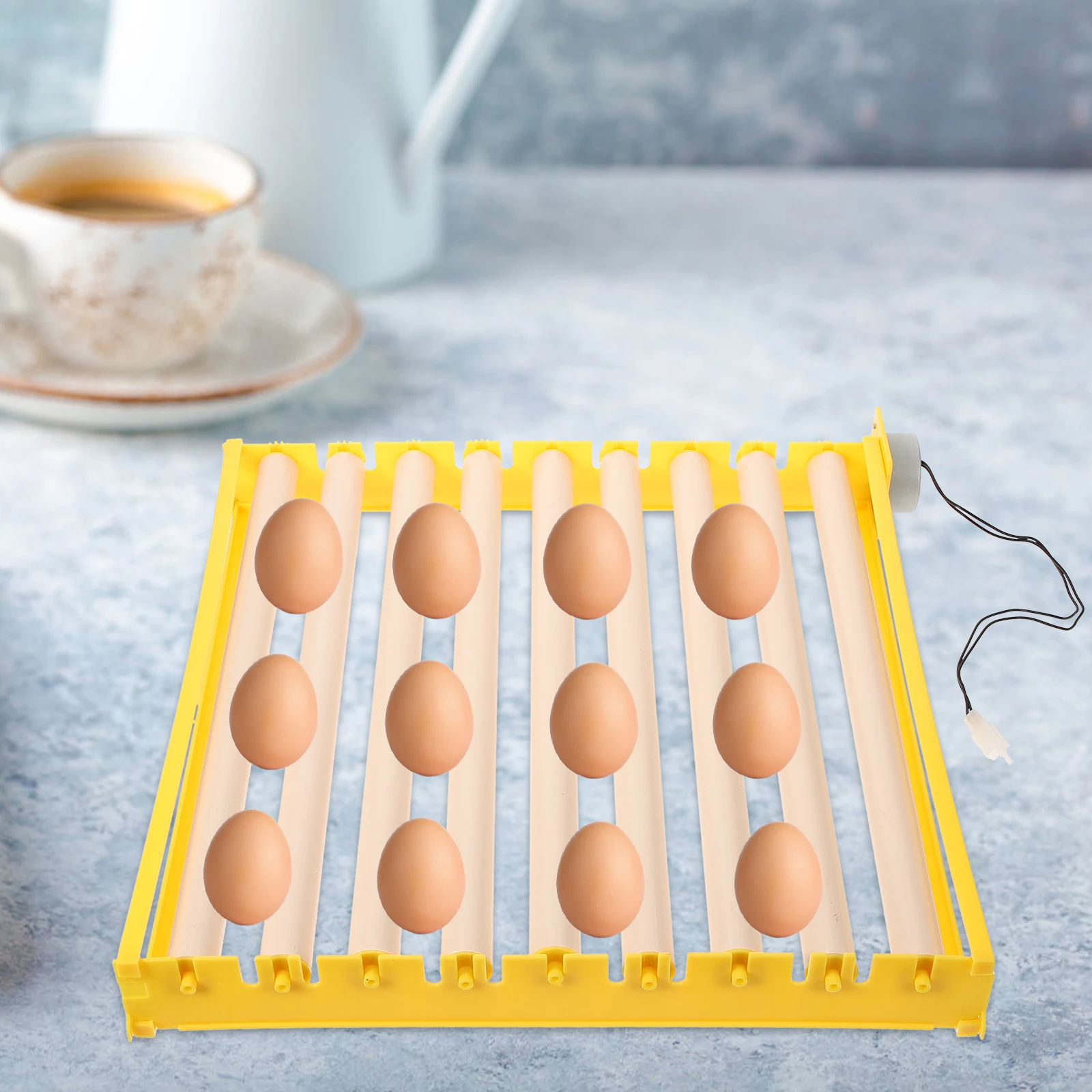 

56 Eggs Automatic Incubator Tray Yellow Color AC220V Egg Turner Tray Incubation Accessories Bird Hatching House Pet Supplies