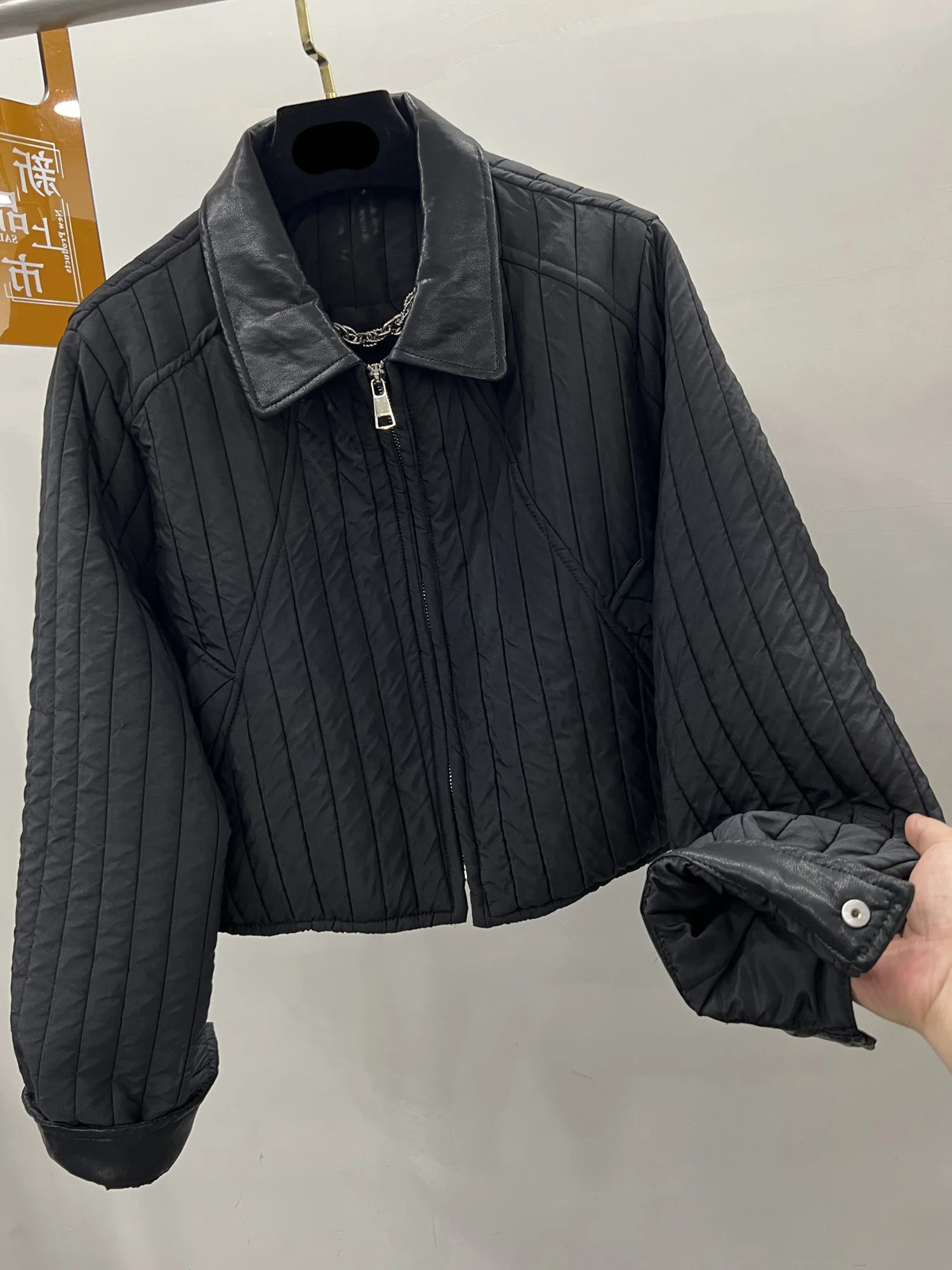 High-End Retro Ort Katoen Jaet Dunne Kraag Casual Dames Faionable Herfst Winter Vrije tijd Veelzijdige Katoenen Jas